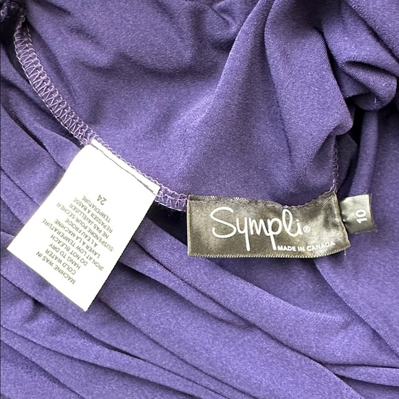 Sympli purple vneck dress Medium three quarter sleeve midi maxi asymmetrical - Picture 8 of 9